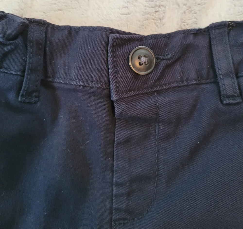 The Children's Place Unisex 9-12 Months Navy Blue Pull-On Cotton Shorts